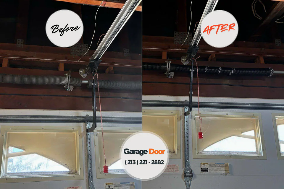 Before and after: garage door repair Somerset, NJ